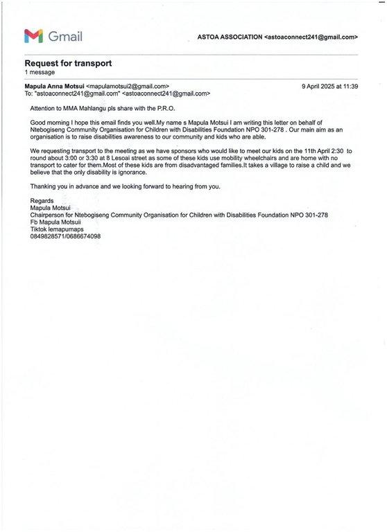 Ntebogiseng Community Organisation for Children with Disabilities Foundation